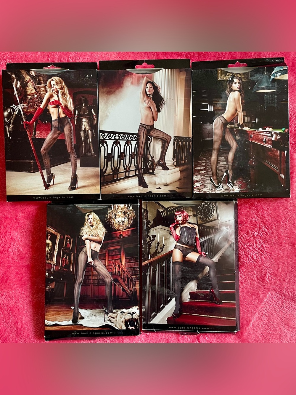 BACI 5 NWT Pairs Black Fishnet Stockings Thigh High OS
